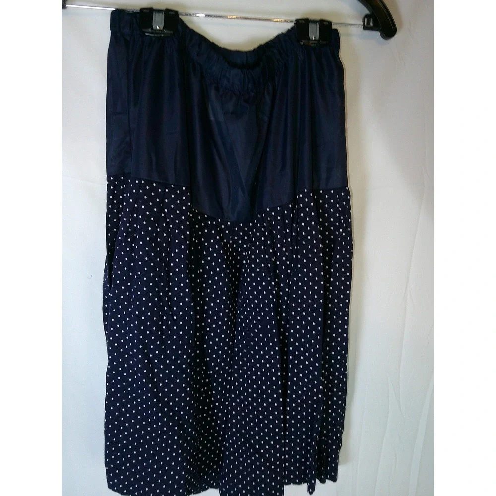 Vintage Miss Darby Womens Navy Polka Dot Double Breasted Skirt Suit Set Size 12